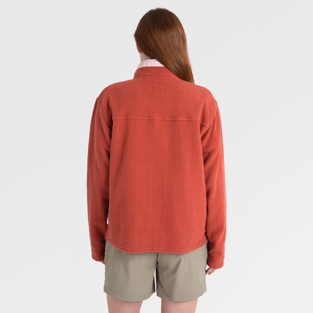 Womens Grinnell Snap Fleece Pullover (Etruscan Red/Chintz Rose) §S;173cm