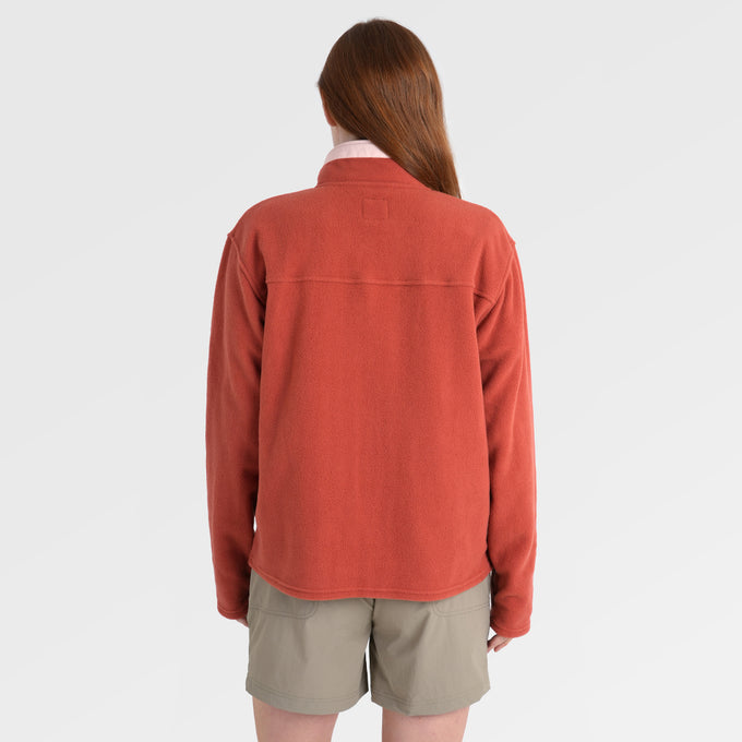 Womens Grinnell Snap Fleece Pullover (Etruscan Red/Chintz Rose) §S;173cm