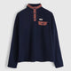 Womens Grinnell Snap Fleece Pullover (Maritime Blue/Etruscan Red) #contain