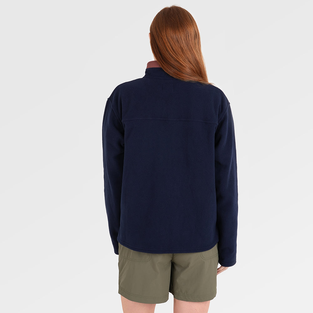 Womens Grinnell Snap Fleece Pullover (Maritime Blue/Etruscan Red) §S;173cm