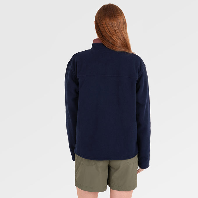 Womens Grinnell Snap Fleece Pullover (Maritime Blue/Etruscan Red) §S;173cm