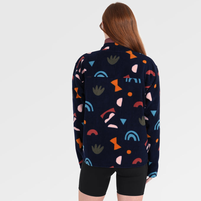 Womens Grinnell Snap Fleece Pullover (Wild Fragments/Maritime Blue) §S;173cm