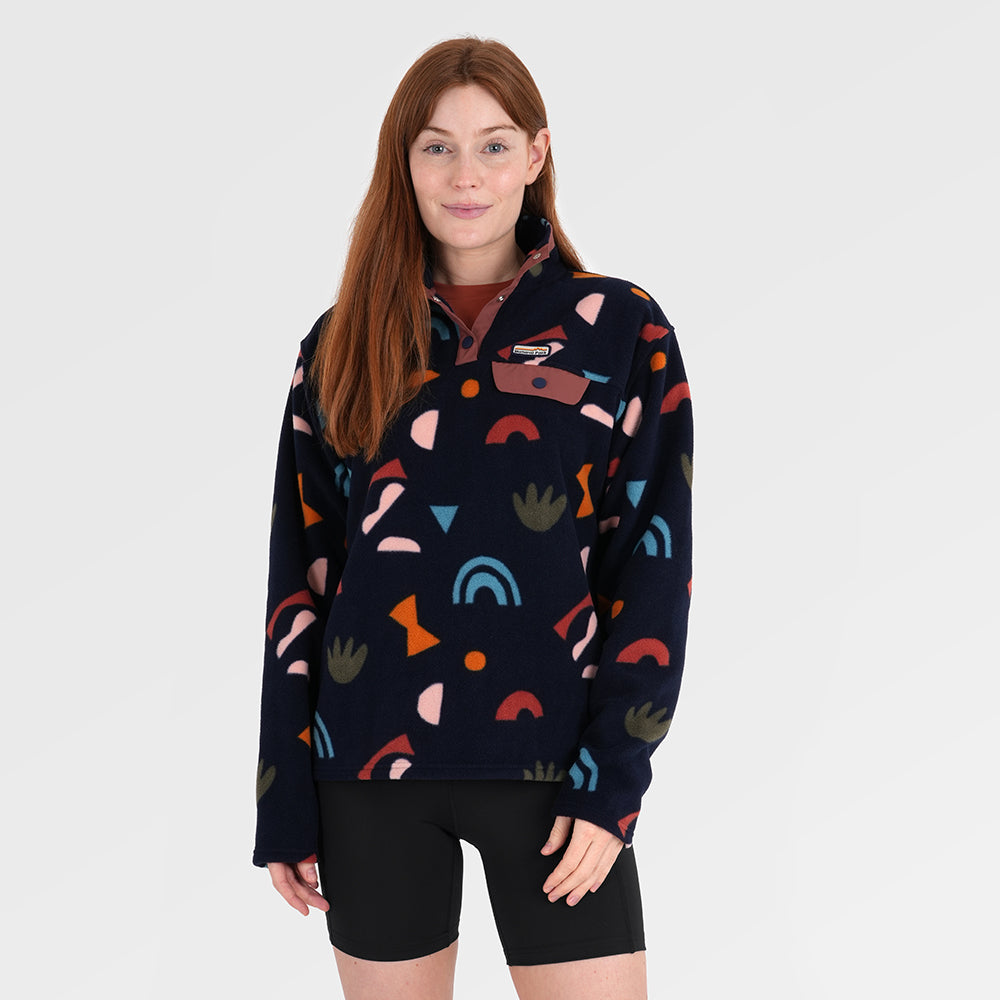 Womens Grinnell Snap Fleece Pullover (Wild Fragments/Maritime Blue) §S;173cm