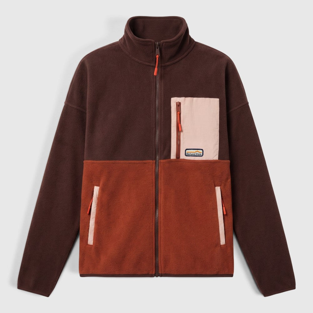 Womens Hurston Full Zip Fleece (Cordovan/Sequoia) #contain