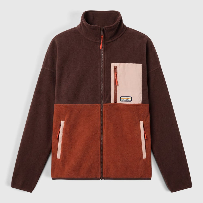 Womens Hurston Full Zip Fleece (Cordovan/Sequoia) #contain