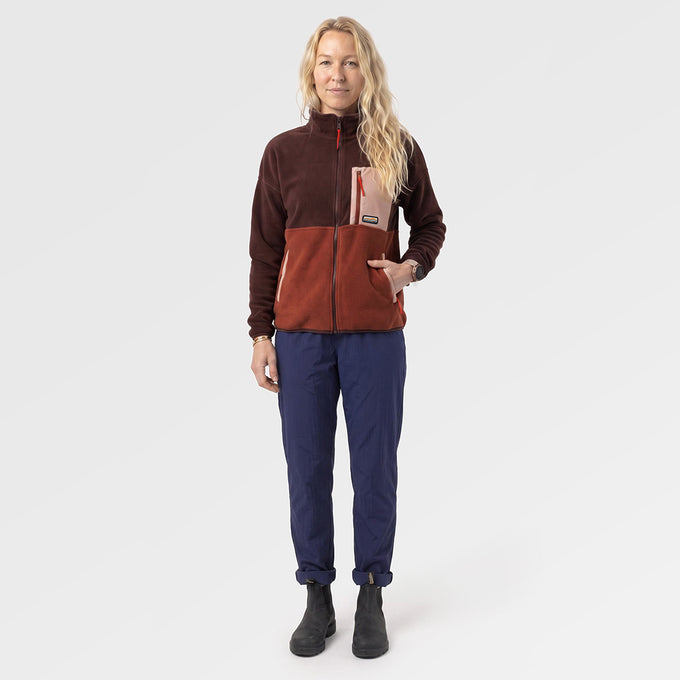 Womens Hurston Full Zip Fleece (Cordovan/Sequoia) ✦AI