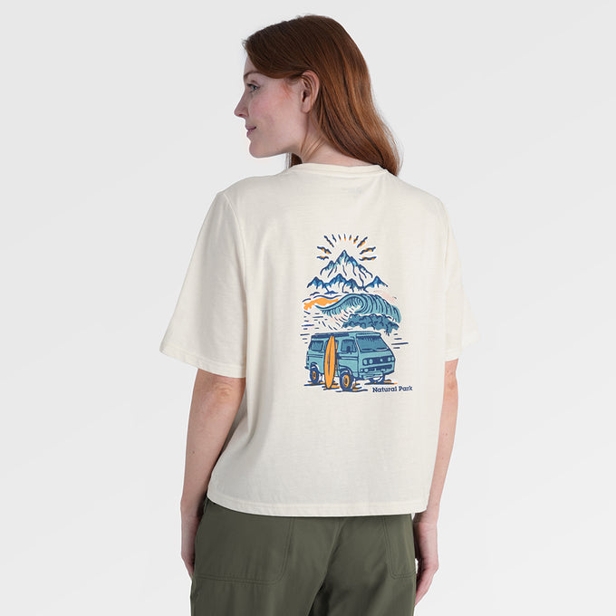 Womens Van Life Galatea Relaxed Tee (Antique White) §S;173cm
