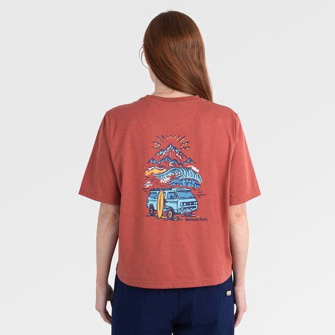 Womens Van Life Galatea Relaxed Tee (Etruscan Red) §S;173cm